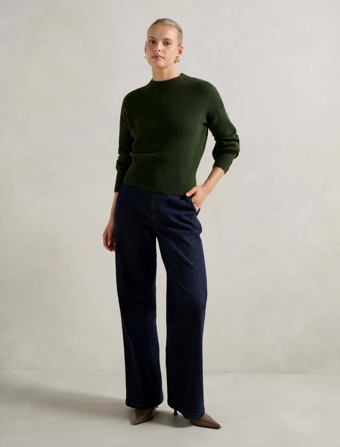 Millie Crew Neck Sweater Green Ivy