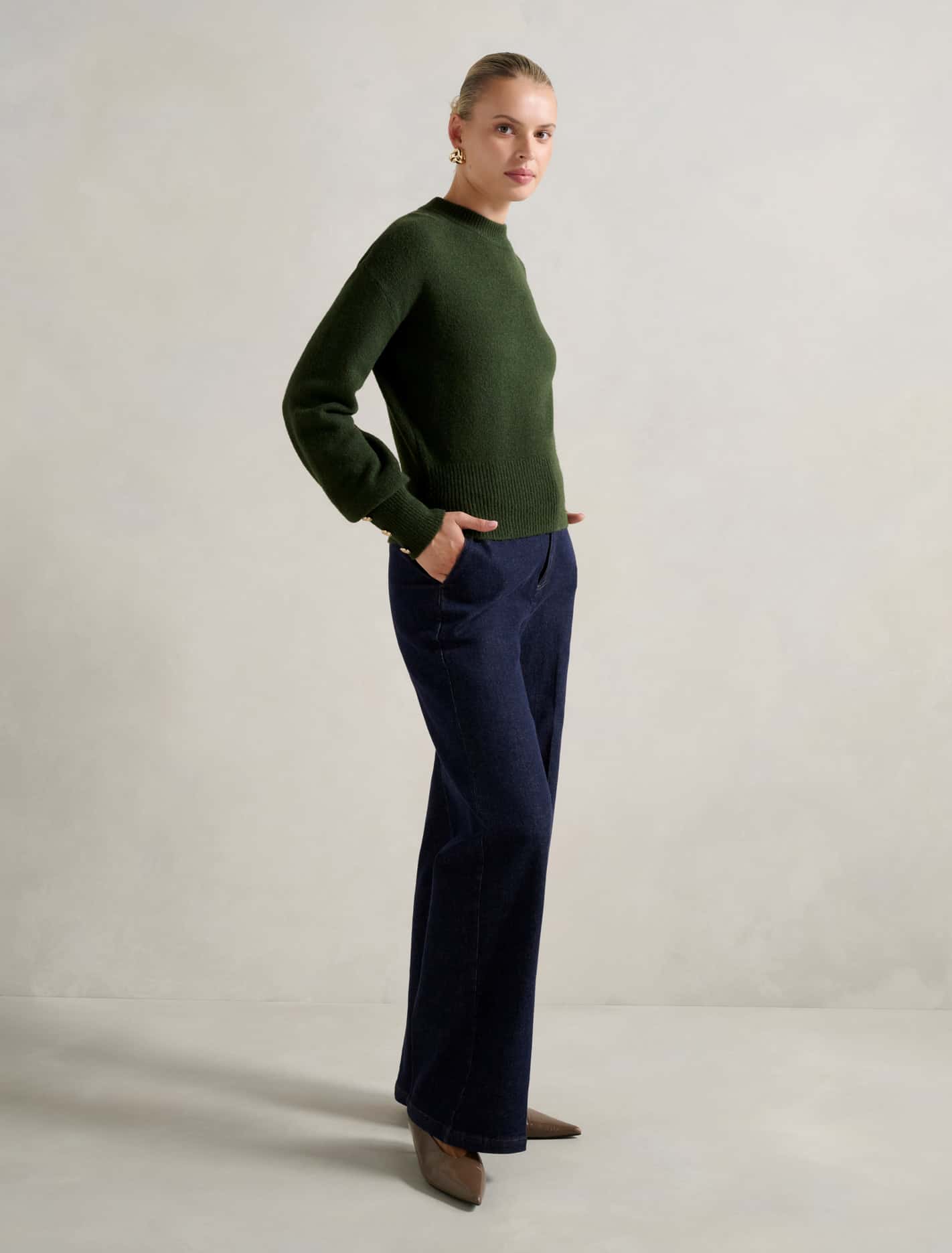 Millie Crew Neck Sweater Green Ivy
