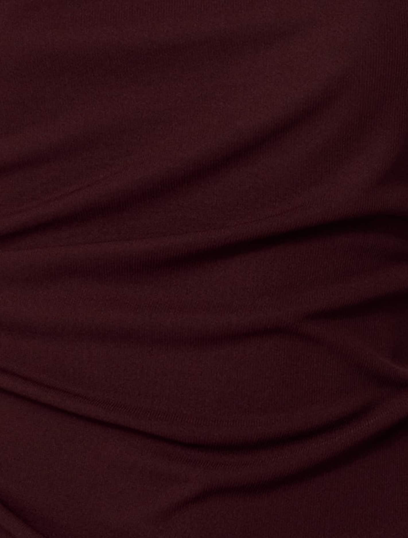 Raegan Ruched Mesh Top Deep Maroon