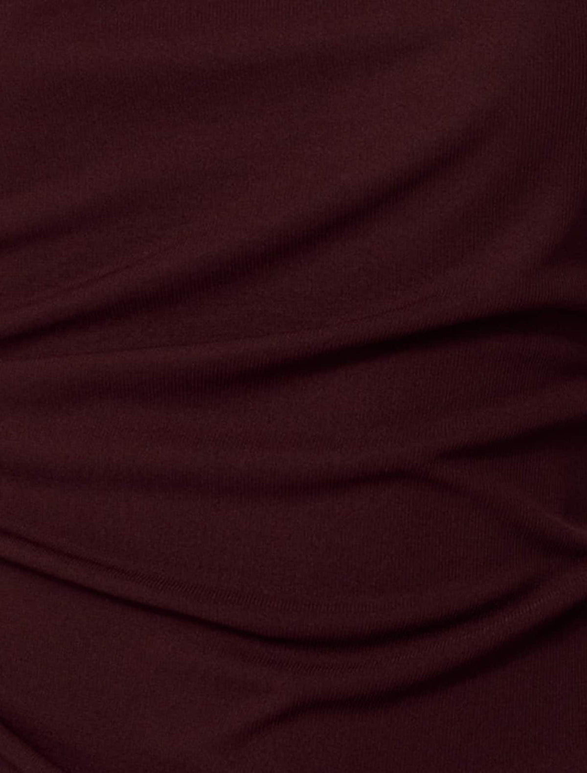Raegan Ruched Mesh Top Deep Maroon