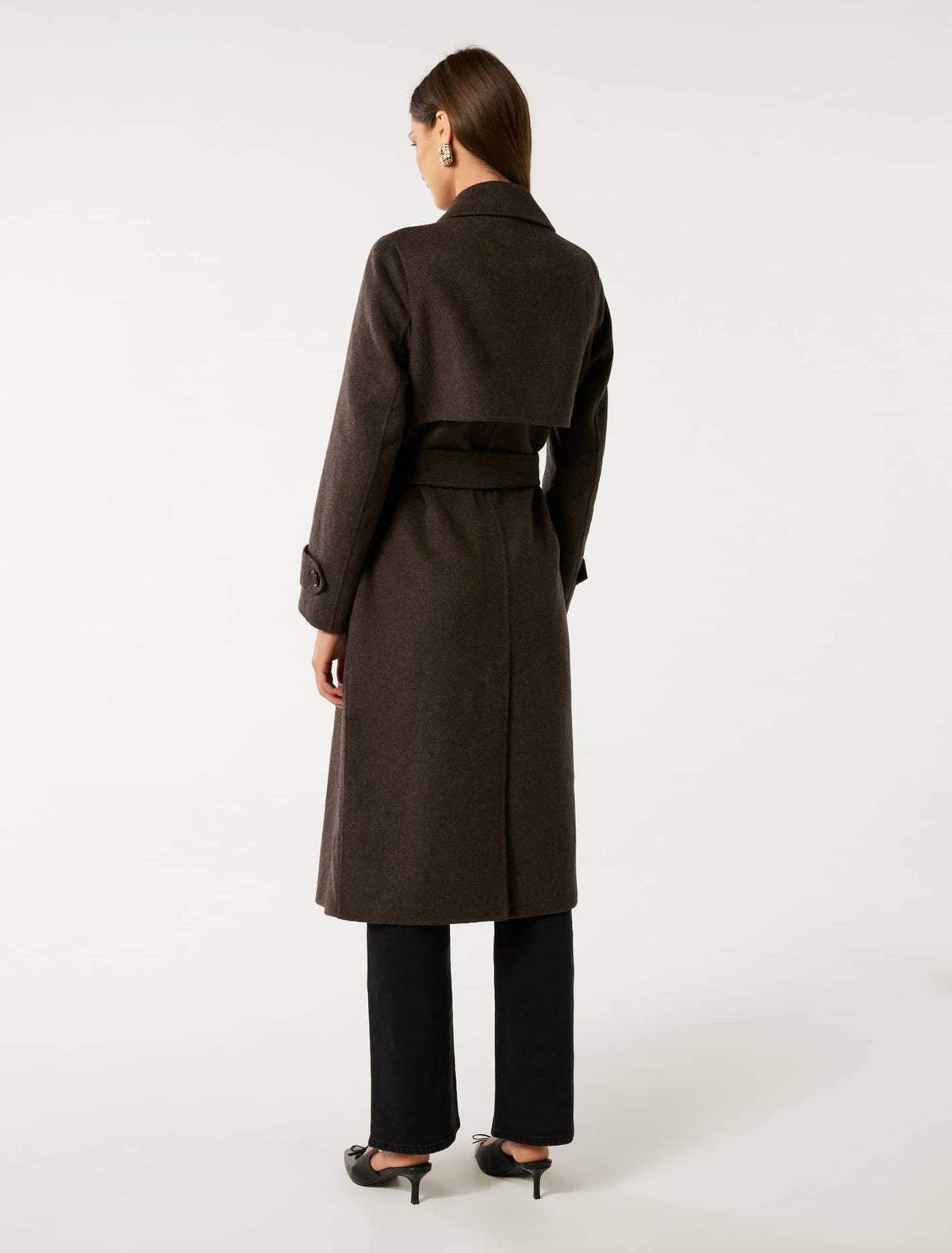 Elise Felled Trench Coat Chocolate Marle