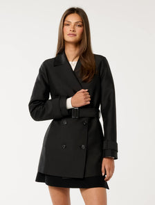 Stella Structured Trench Coat Black