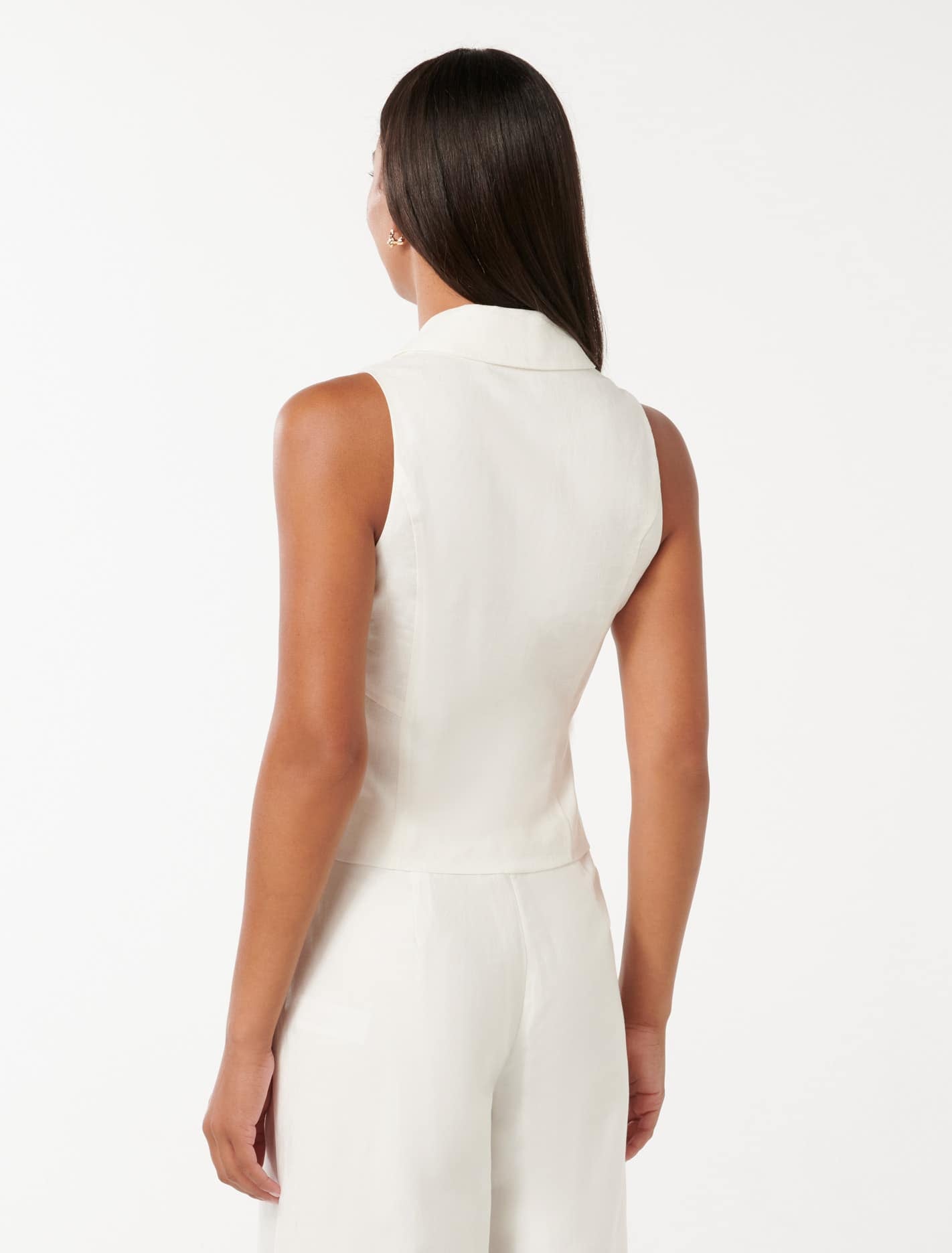 Felicity Zip Front Halter Top Porcelain