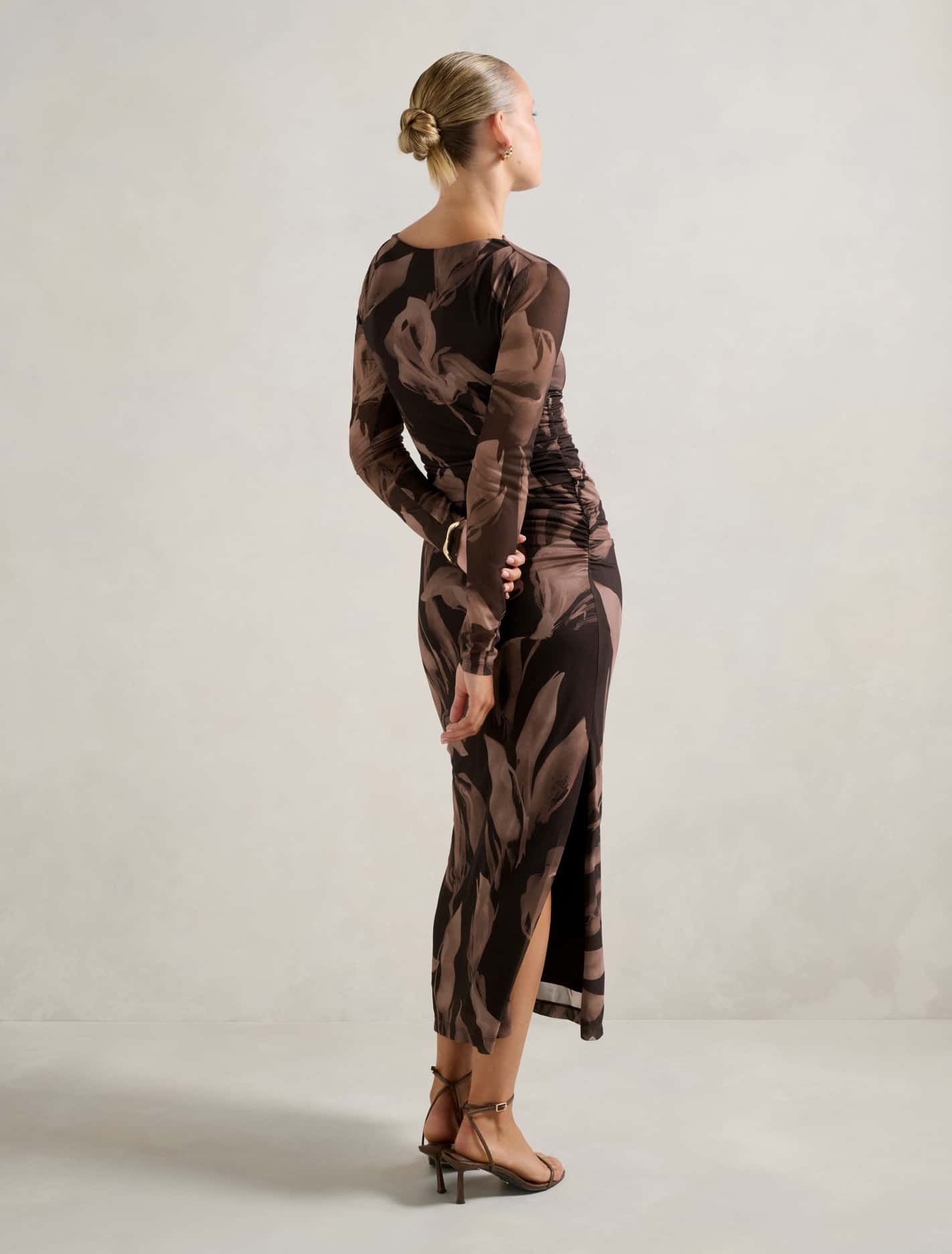 Alannah Mesh Long Sleeve Midi Dress Barkley Floral