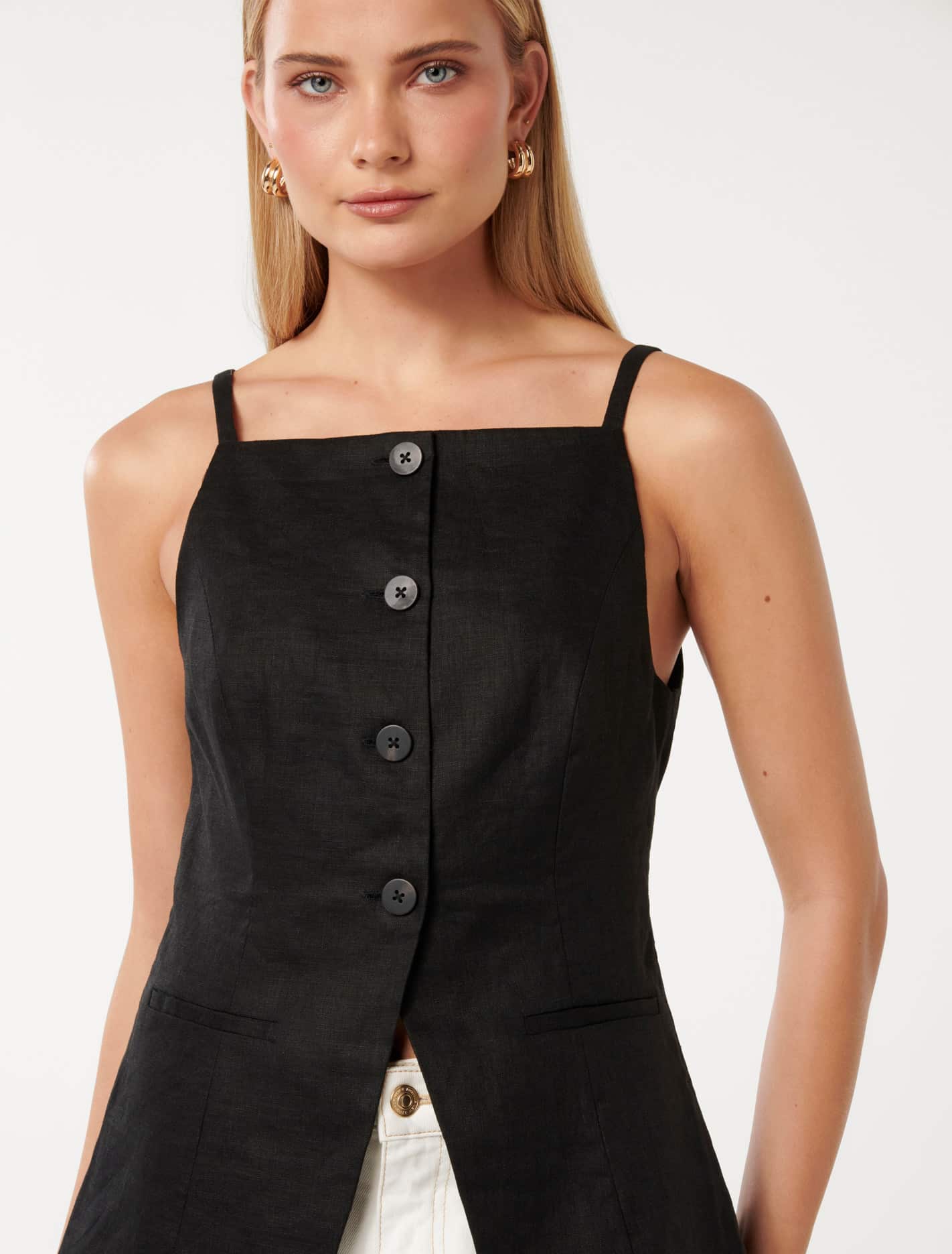 Ronnie High Neck Waistcoat Black