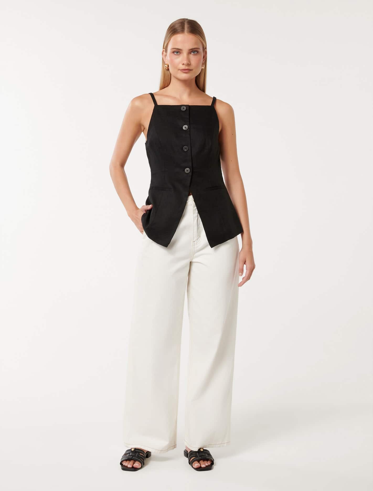 Ronnie High Neck Waistcoat Black
