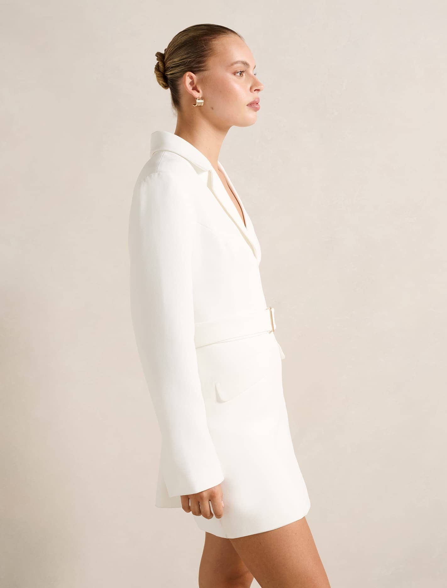 Christine Blazer Mini Dress Porcelain
