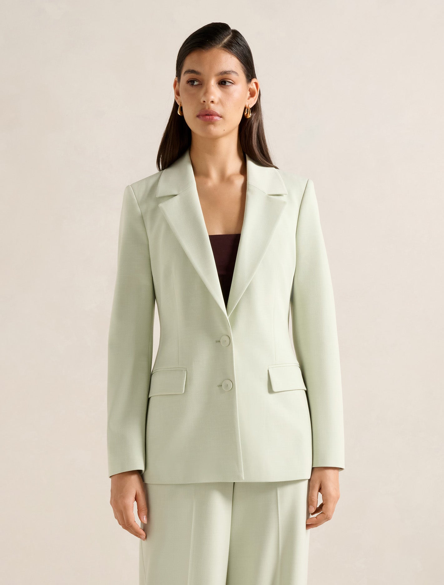 Veda Nipped Waist Blazer Peppermint Suit