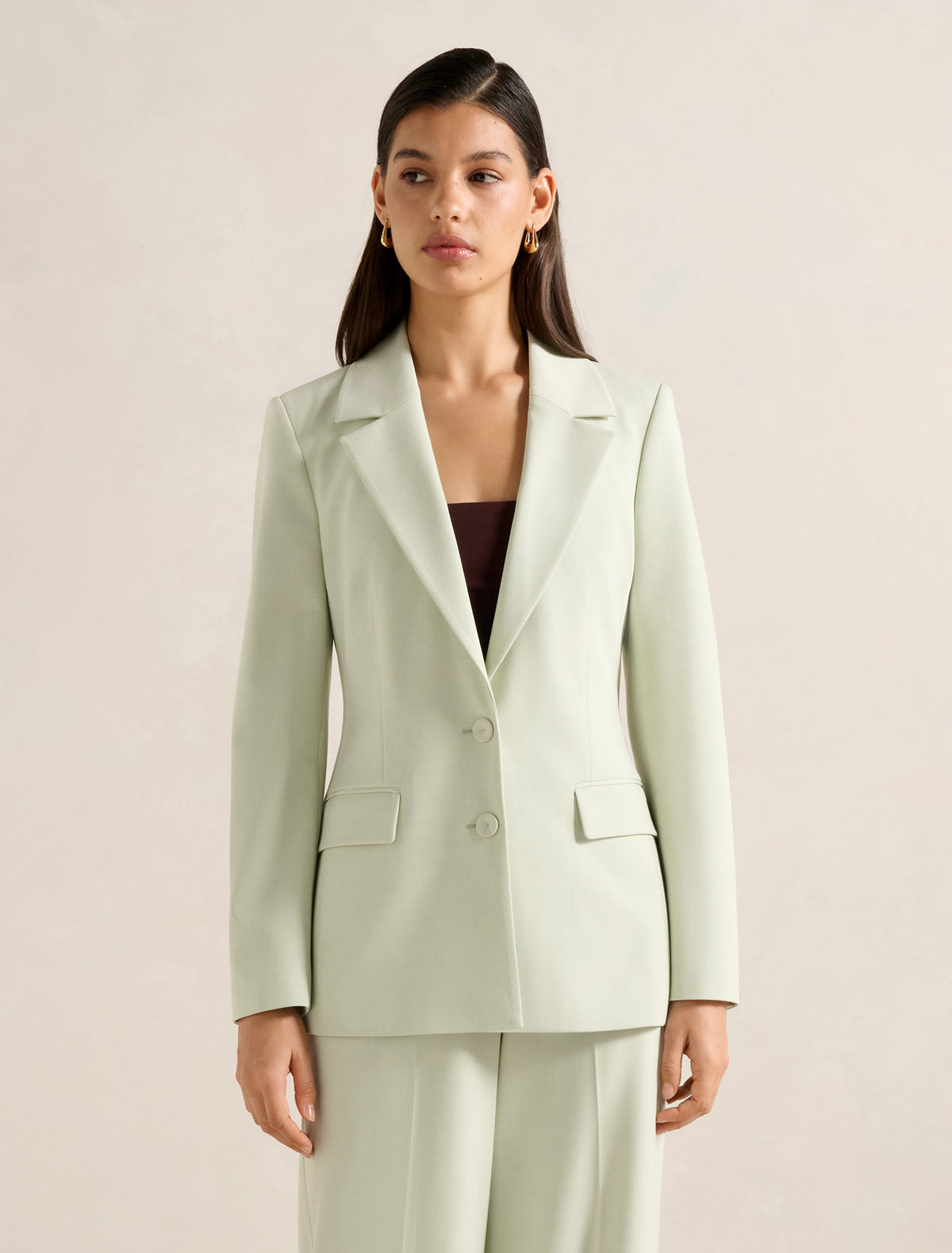 Veda Nipped Waist Blazer Peppermint Suit