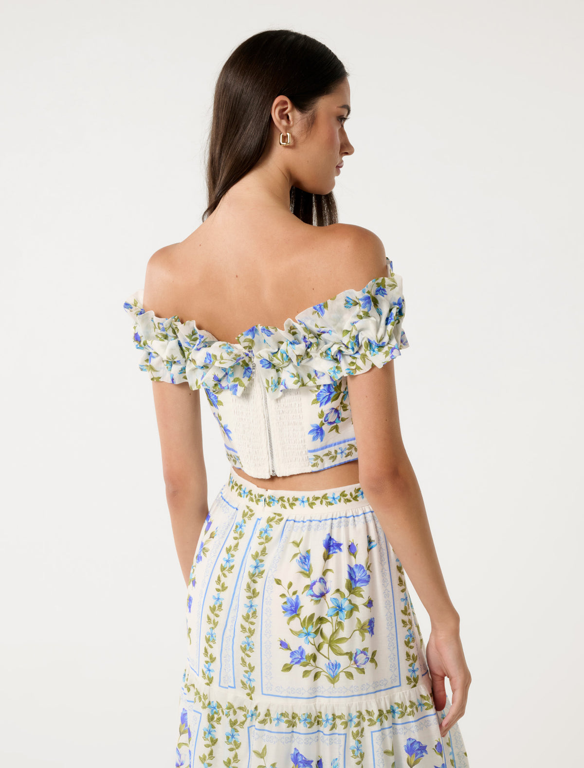 Cameron Off-Shoulder Top Bellview Floral Co-ord