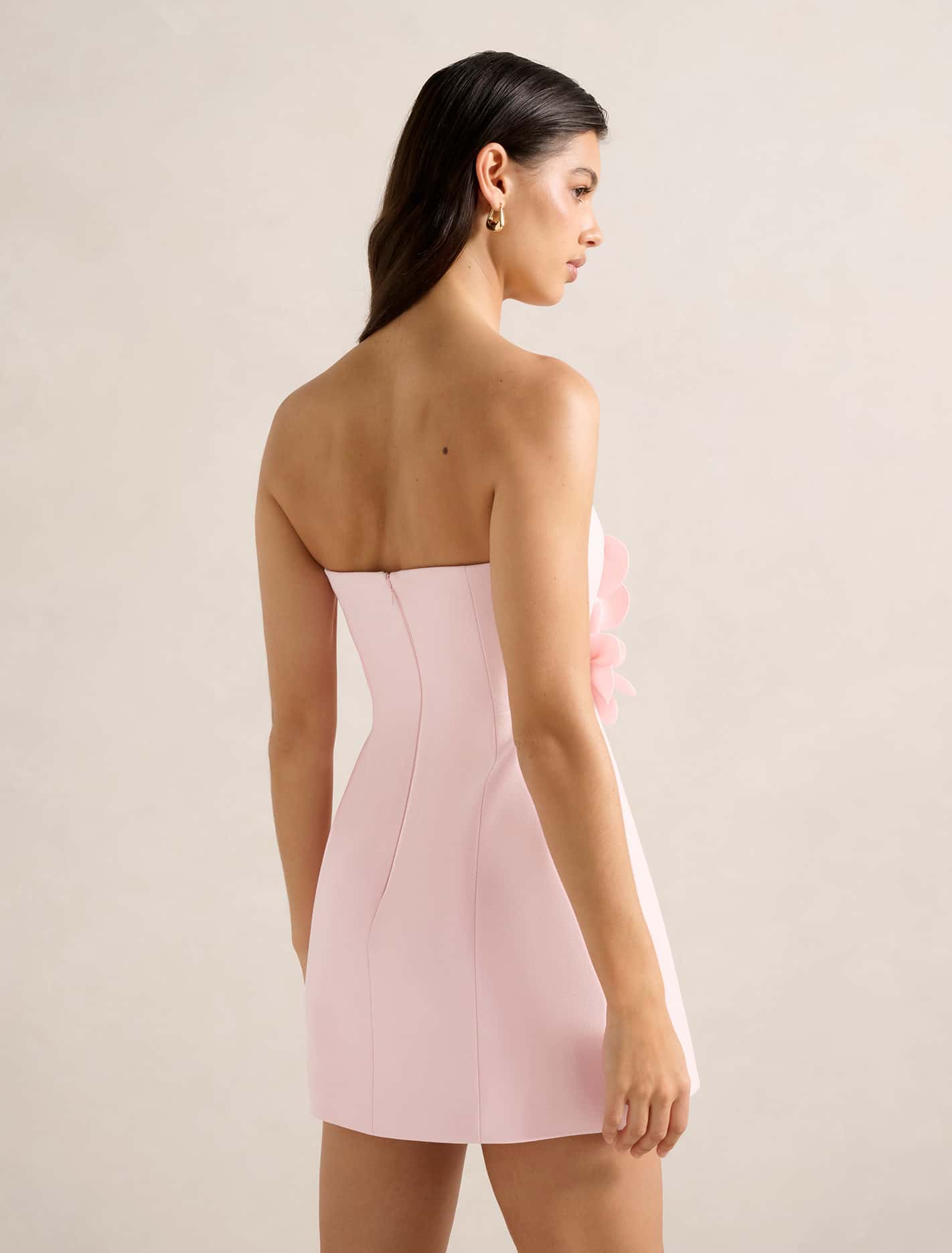 Tessa Flower Mini Dress Soft Pink