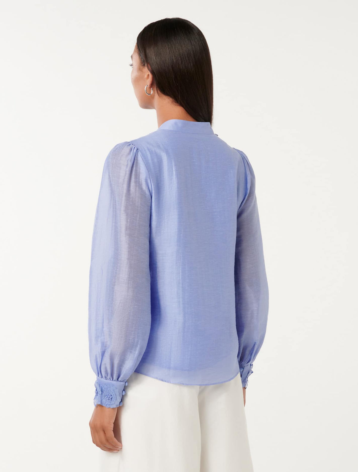 Indigo Applique Blouse Hydrangea