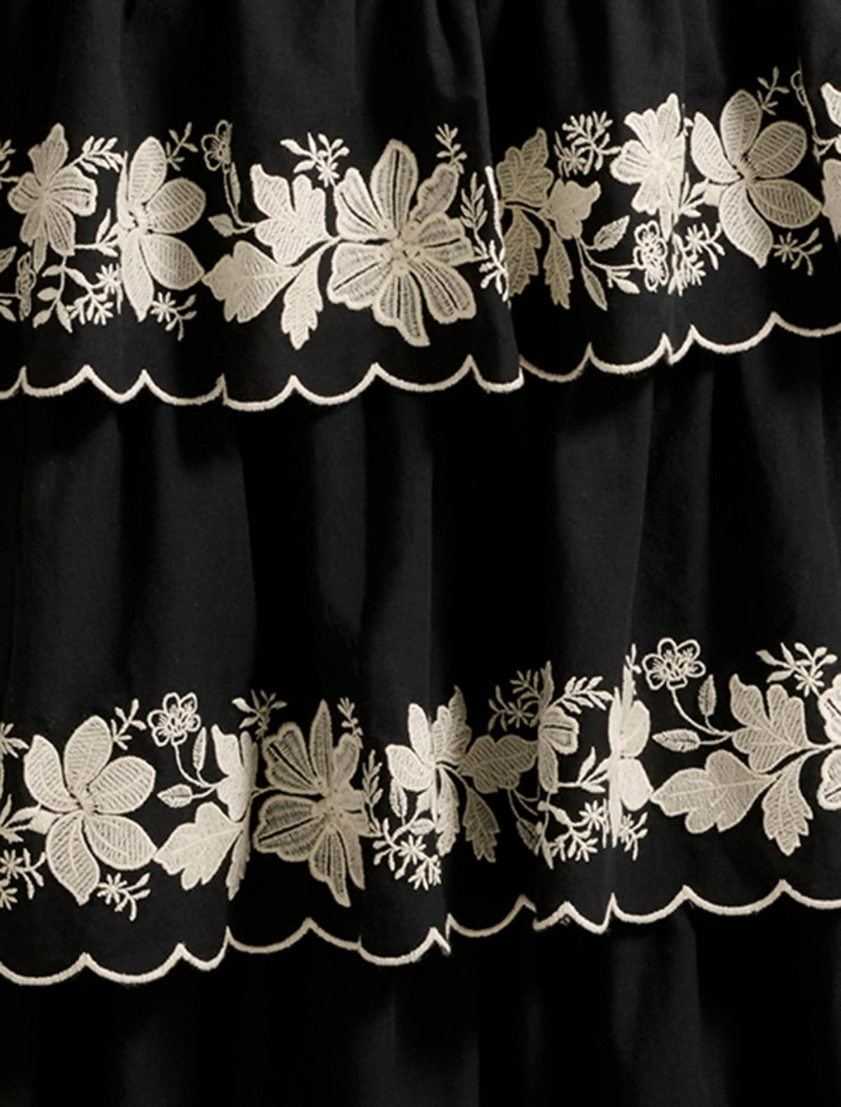 Blaire Embroidery Maxi Skirt Black Vera Co-ord