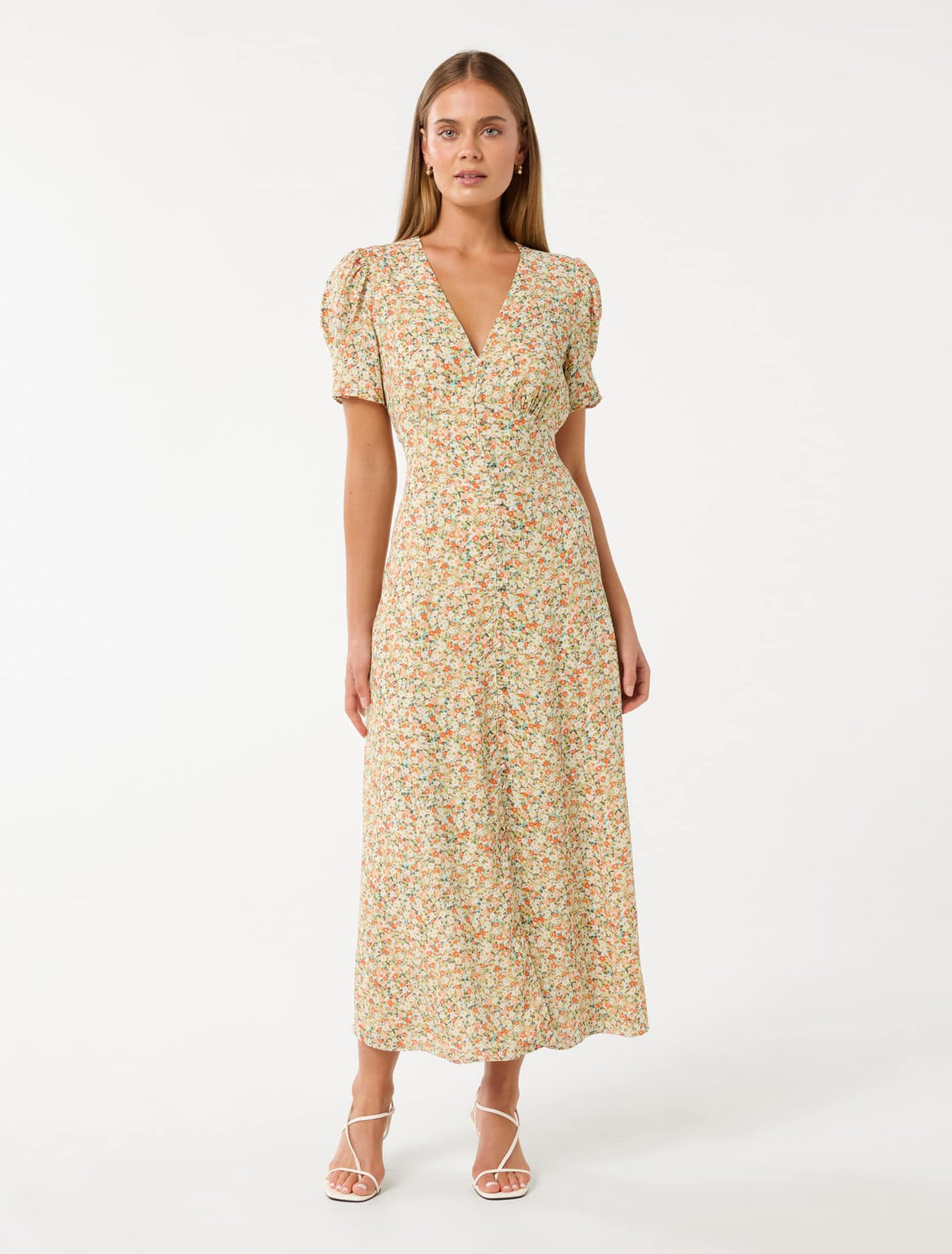 Safira Printed Midi Sun Dress Avenue Ditsy
