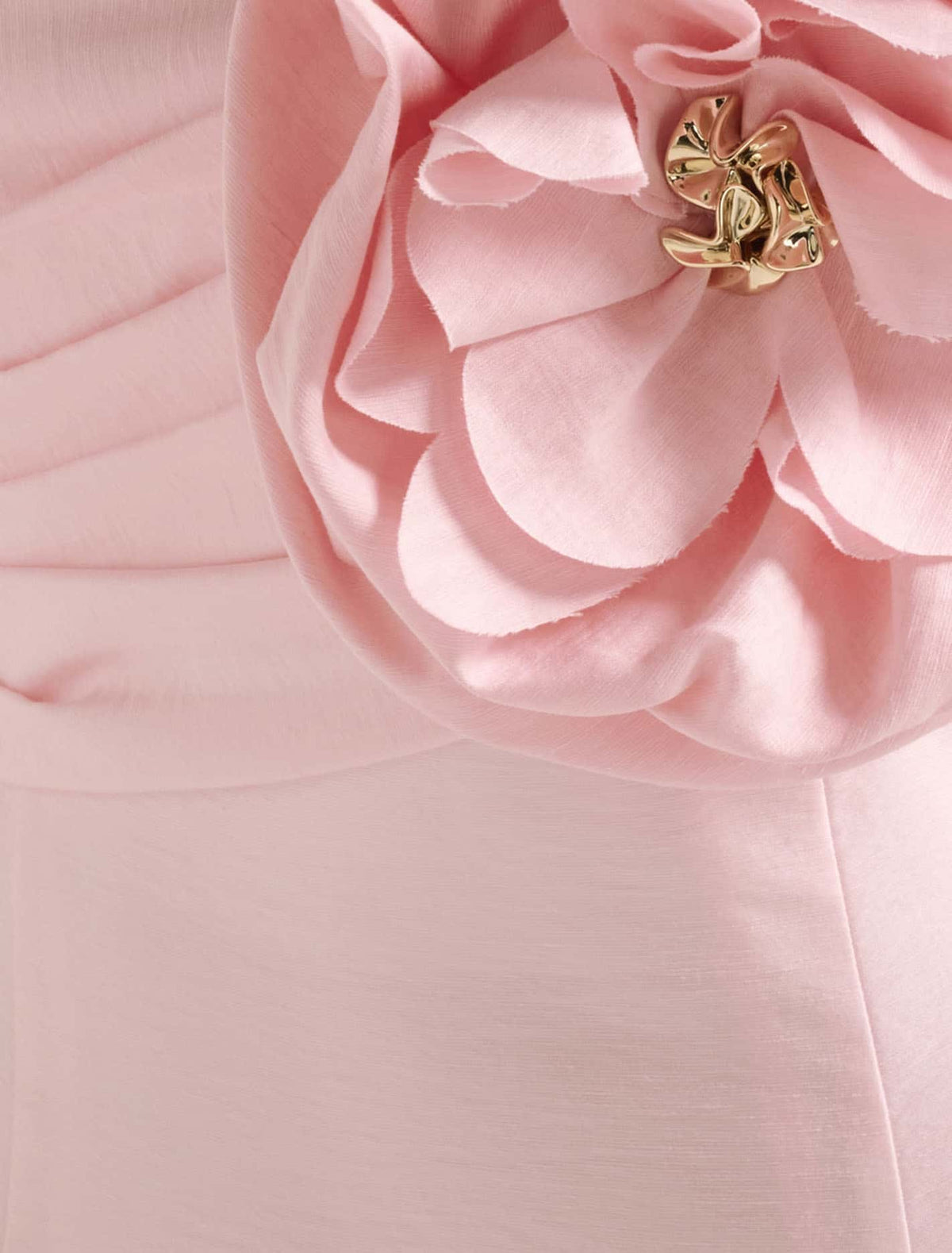 Felicia Flower Detail Midi Dress Soft Pink