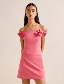 Faye Applique Bardot Top Fruit Dove Co-Ord