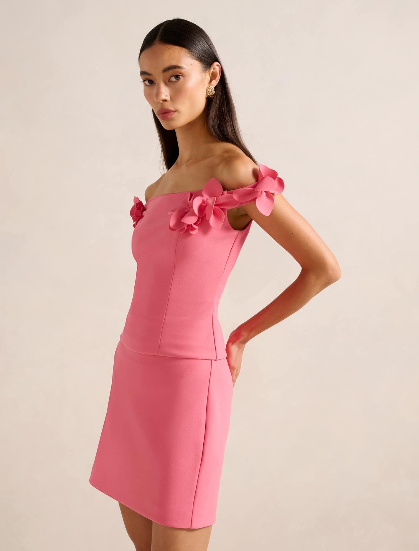 Faye Applique Bardot Top Fruit Dove Co-Ord