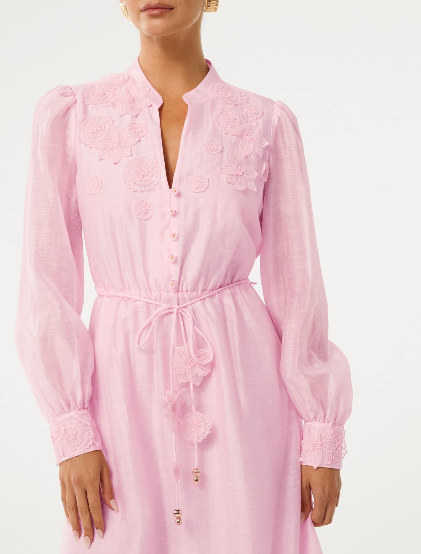 Yasmin Petite Floral Detail Midi Dress Festival Bloom