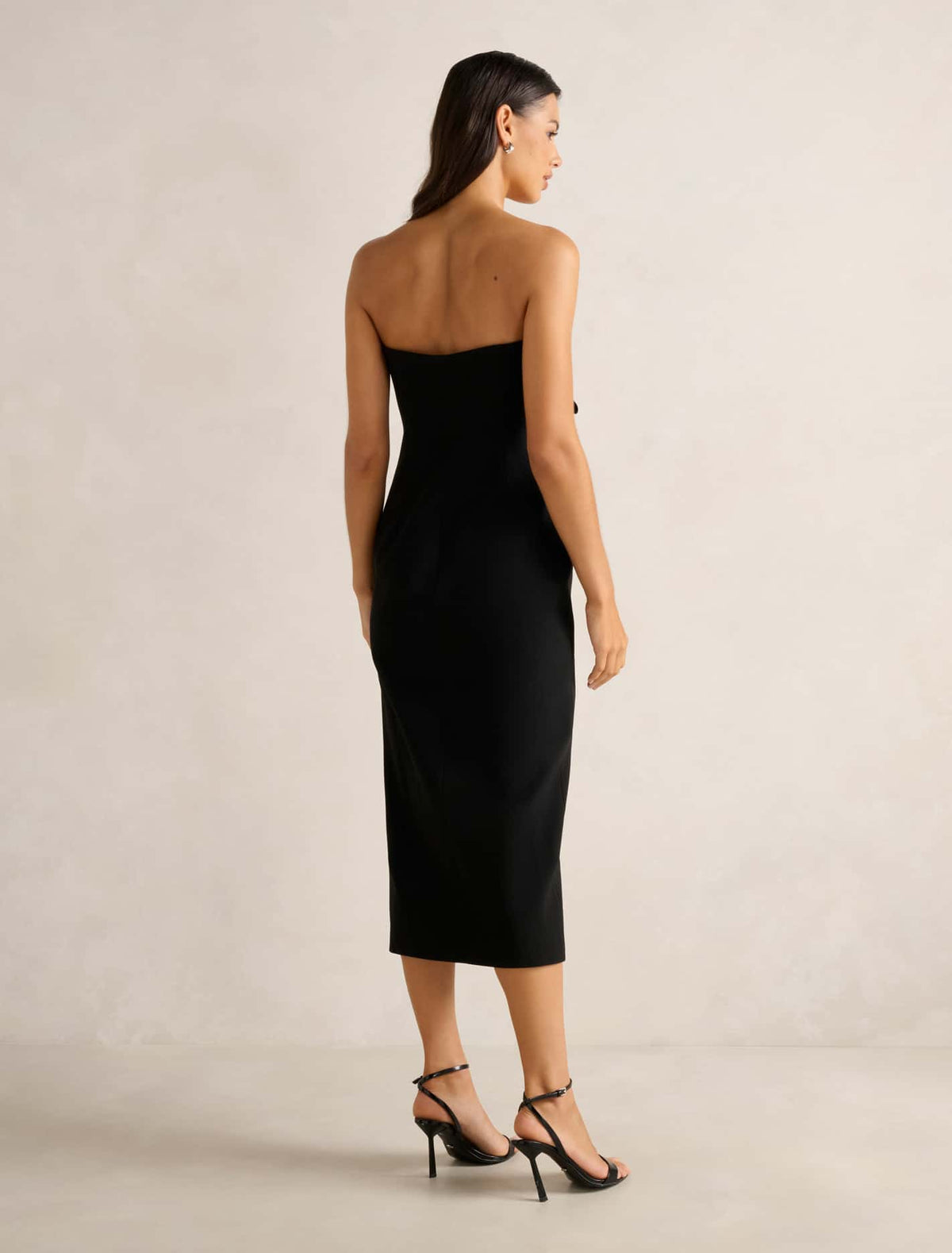 Tessa Flower Midi Dress Black