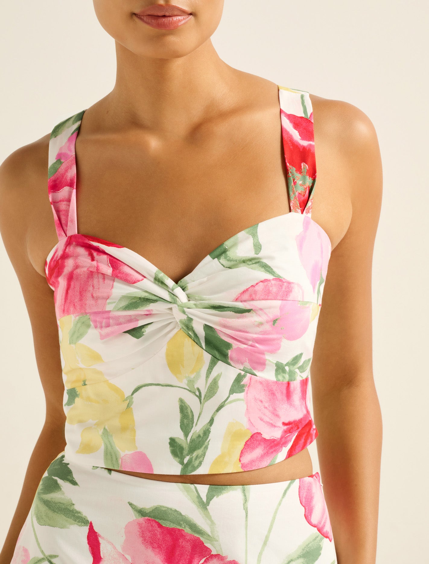 Talia Twist Front Bustier Top Lyell Floral Co-ord