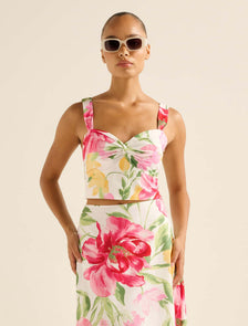 Talia Twist Front Bustier Top Lyell Floral Co-ord