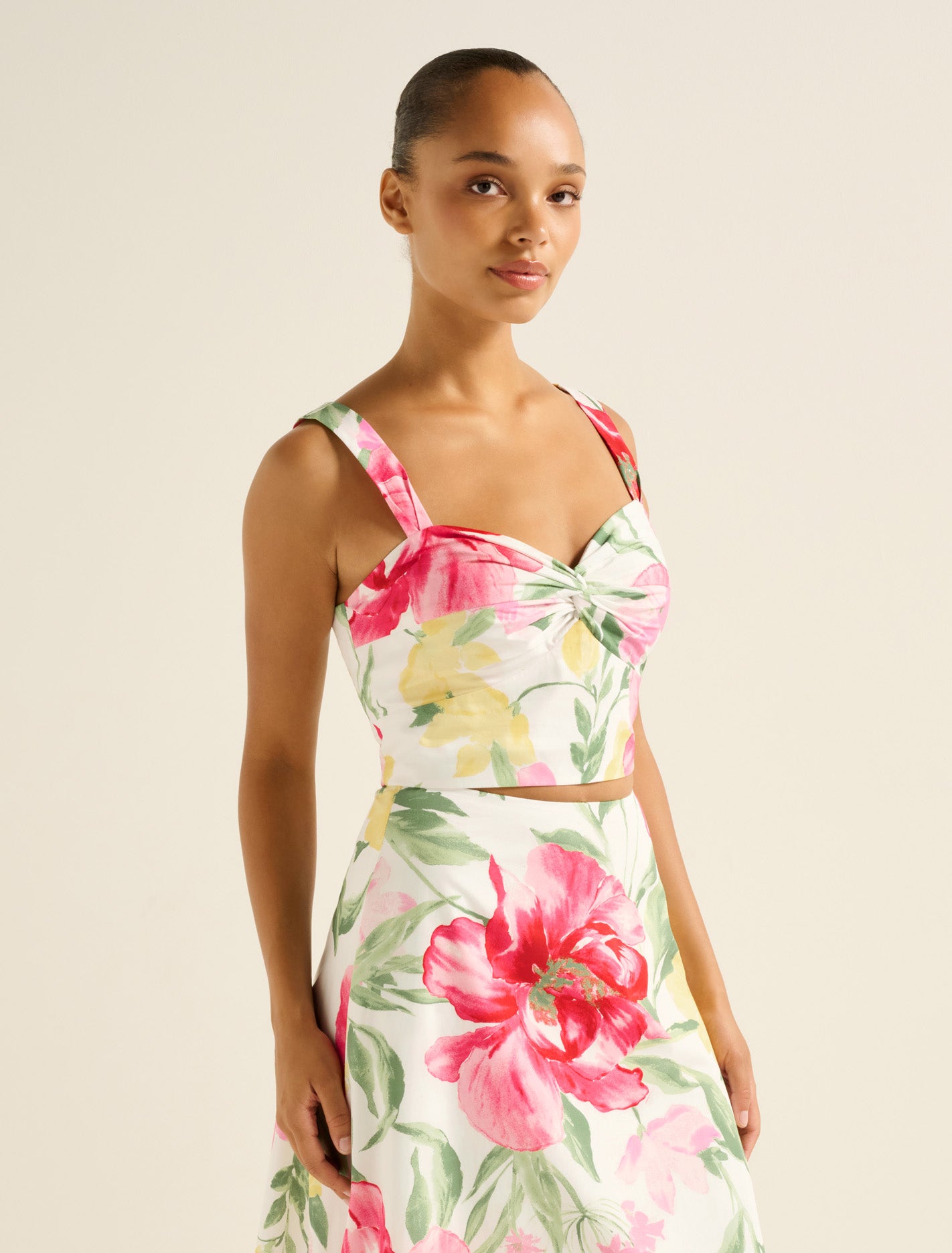 Talia Twist Front Bustier Top Lyell Floral Co-ord