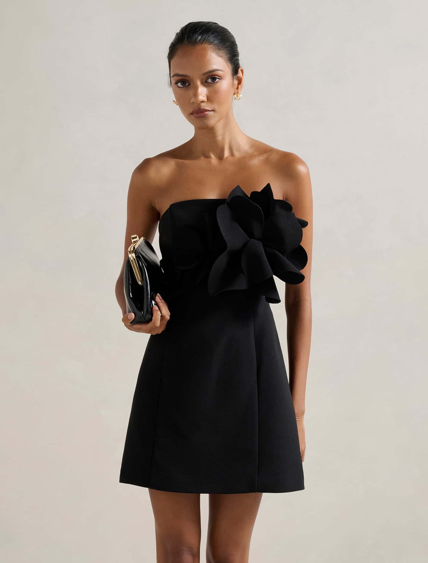 Tessa Petite Flower Mini Black