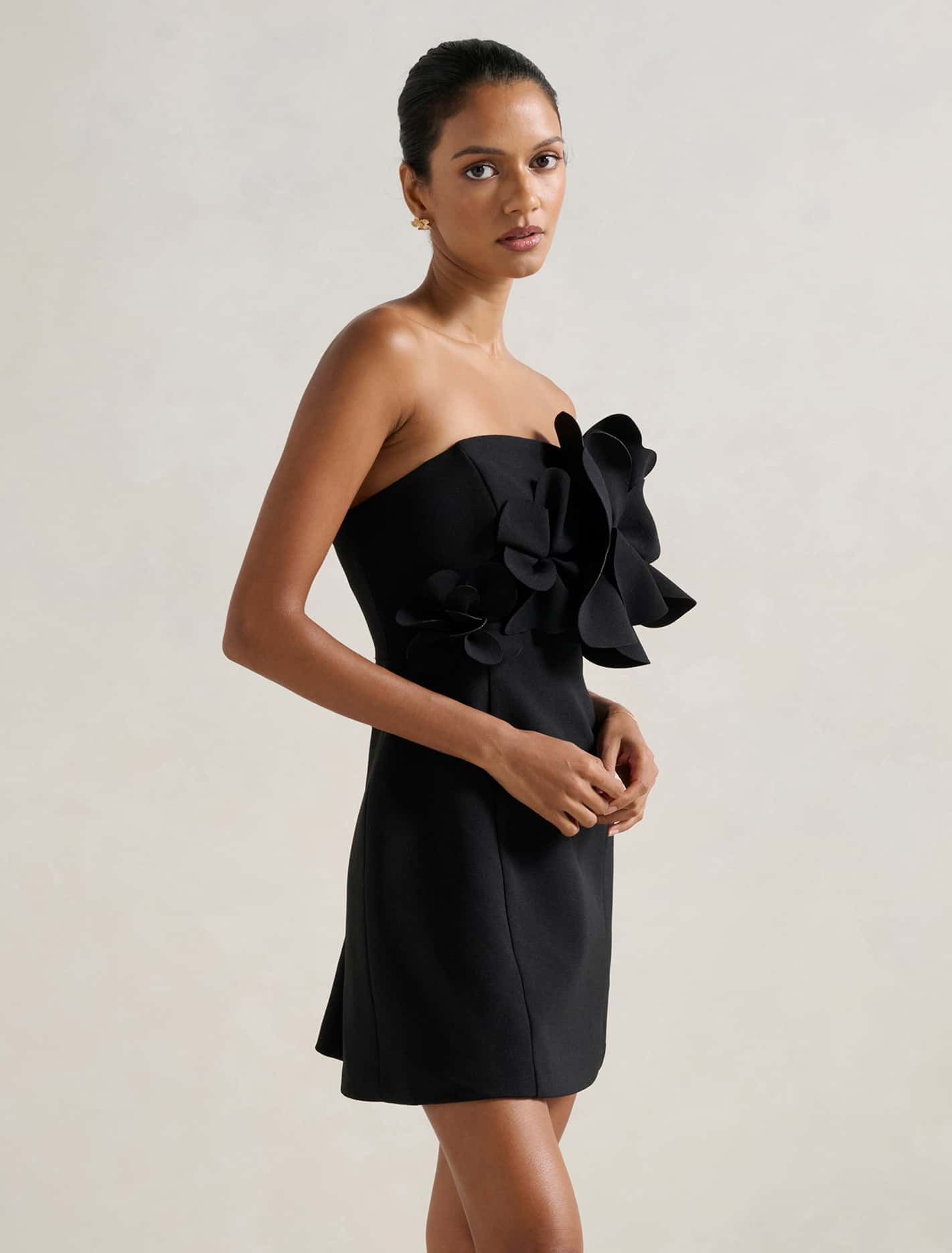 Tessa Petite Flower Mini Black
