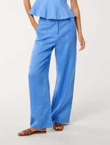 Penny Linen Wide Leg Pant Blue Lake Co-ord