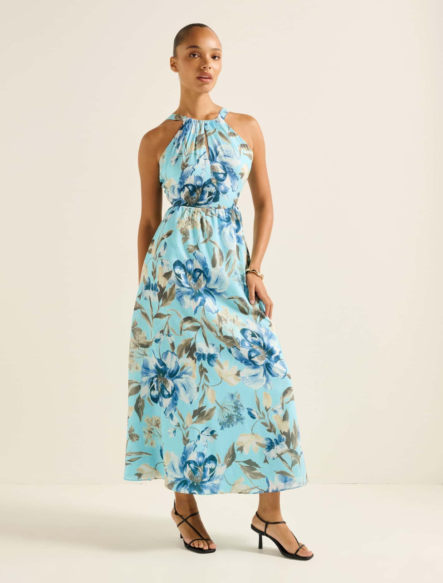 Dakota Printed Halter Midi Dress Lyell Floral