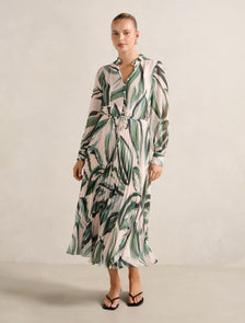 Annabel Button-Through Midi Dress Ionia Abstract