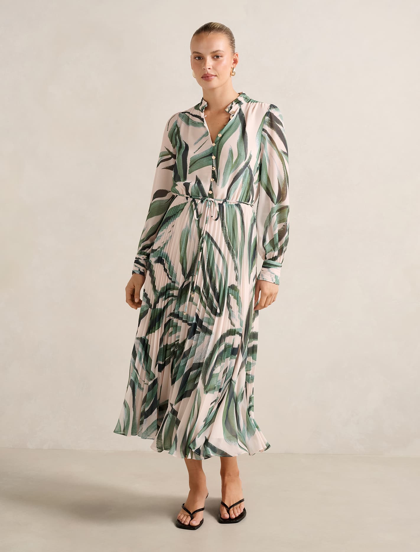 Annabel Button-Through Midi Dress Ionia Abstract