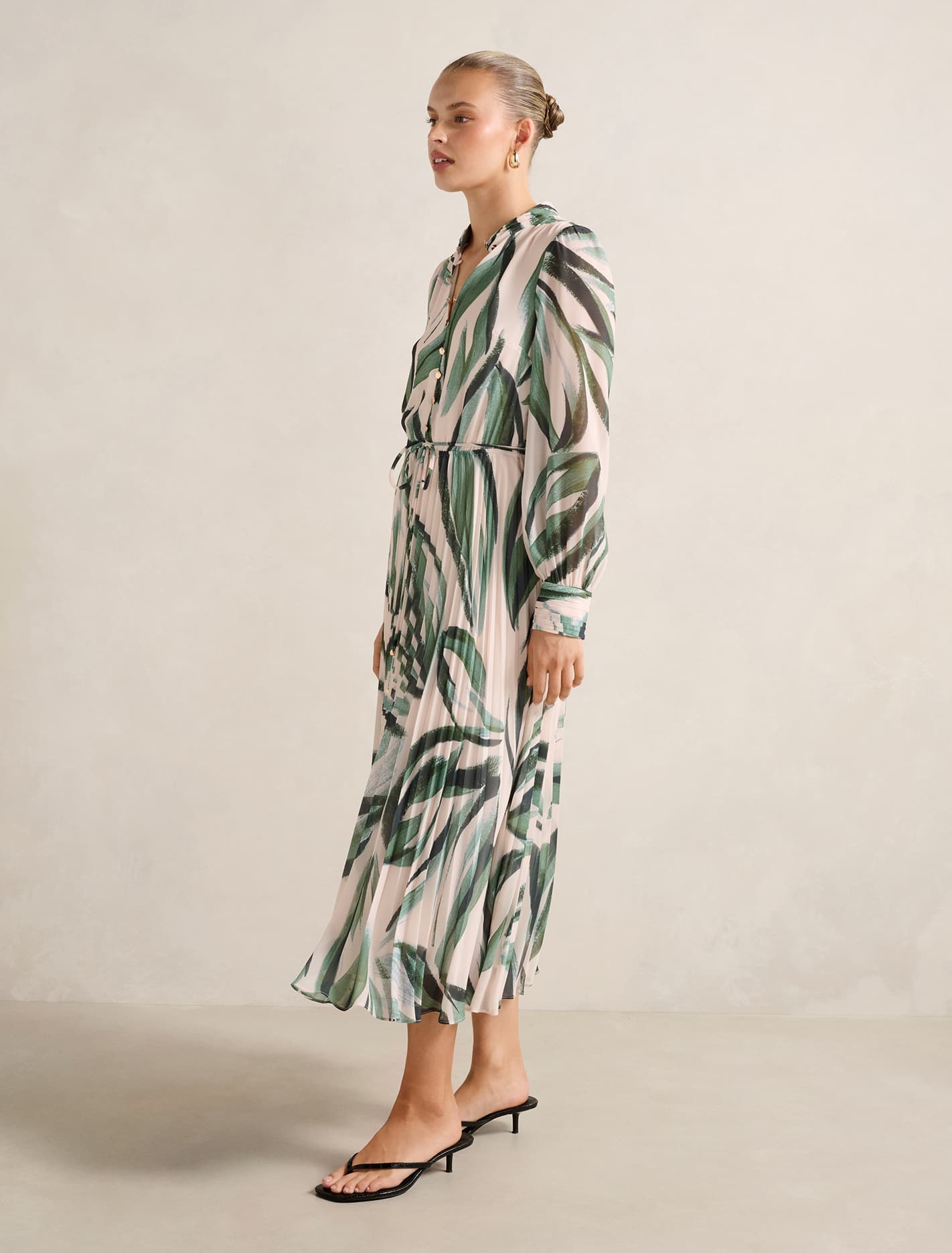 Annabel Button-Through Midi Dress Ionia Abstract