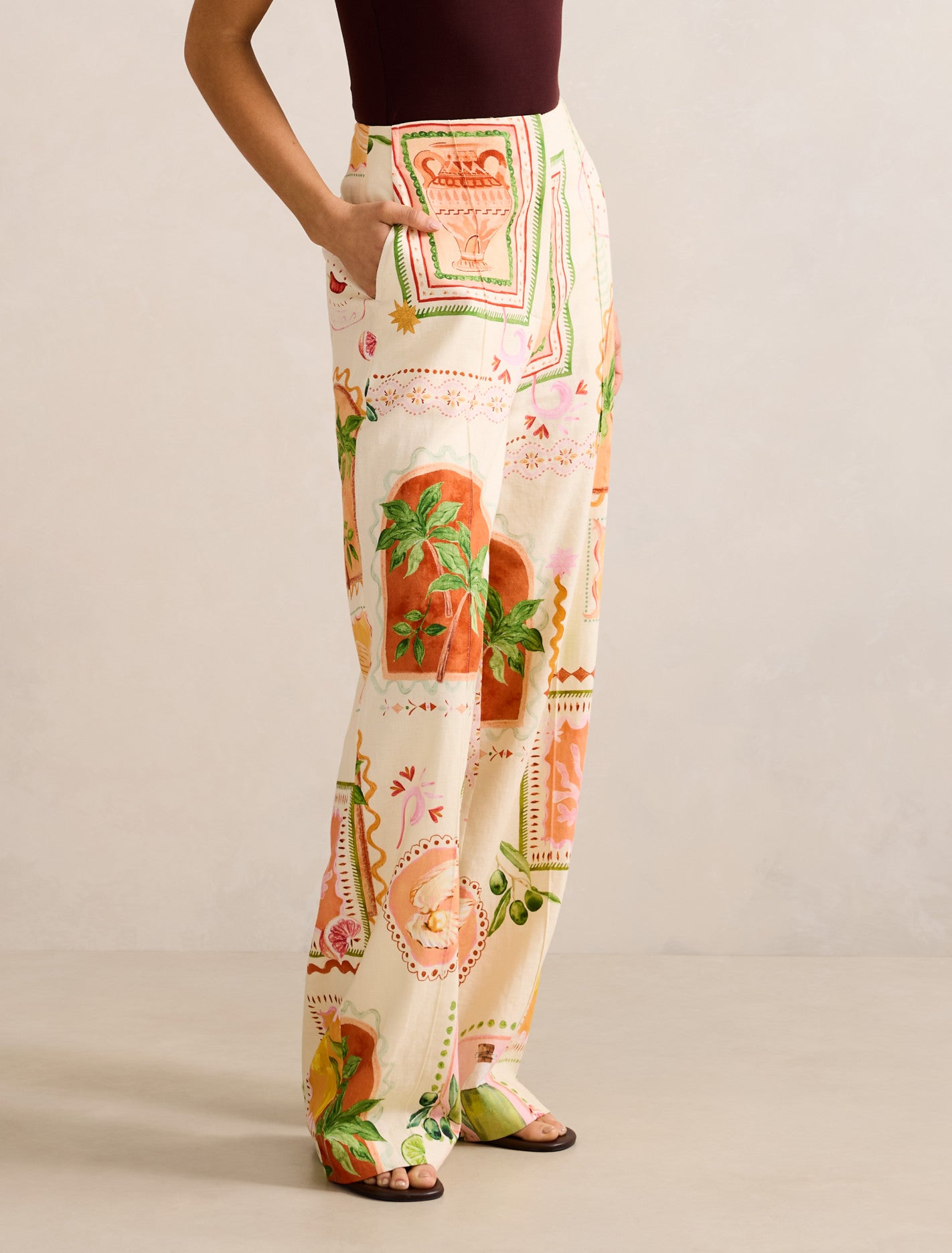 Ola Linen Wide Leg Pants Almada Co-ord