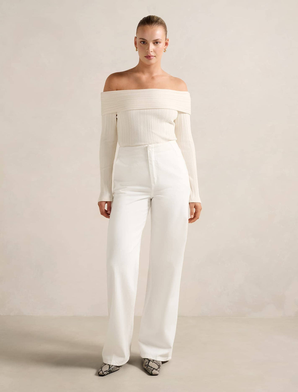 Beth Wide Leg Jean Porcelain