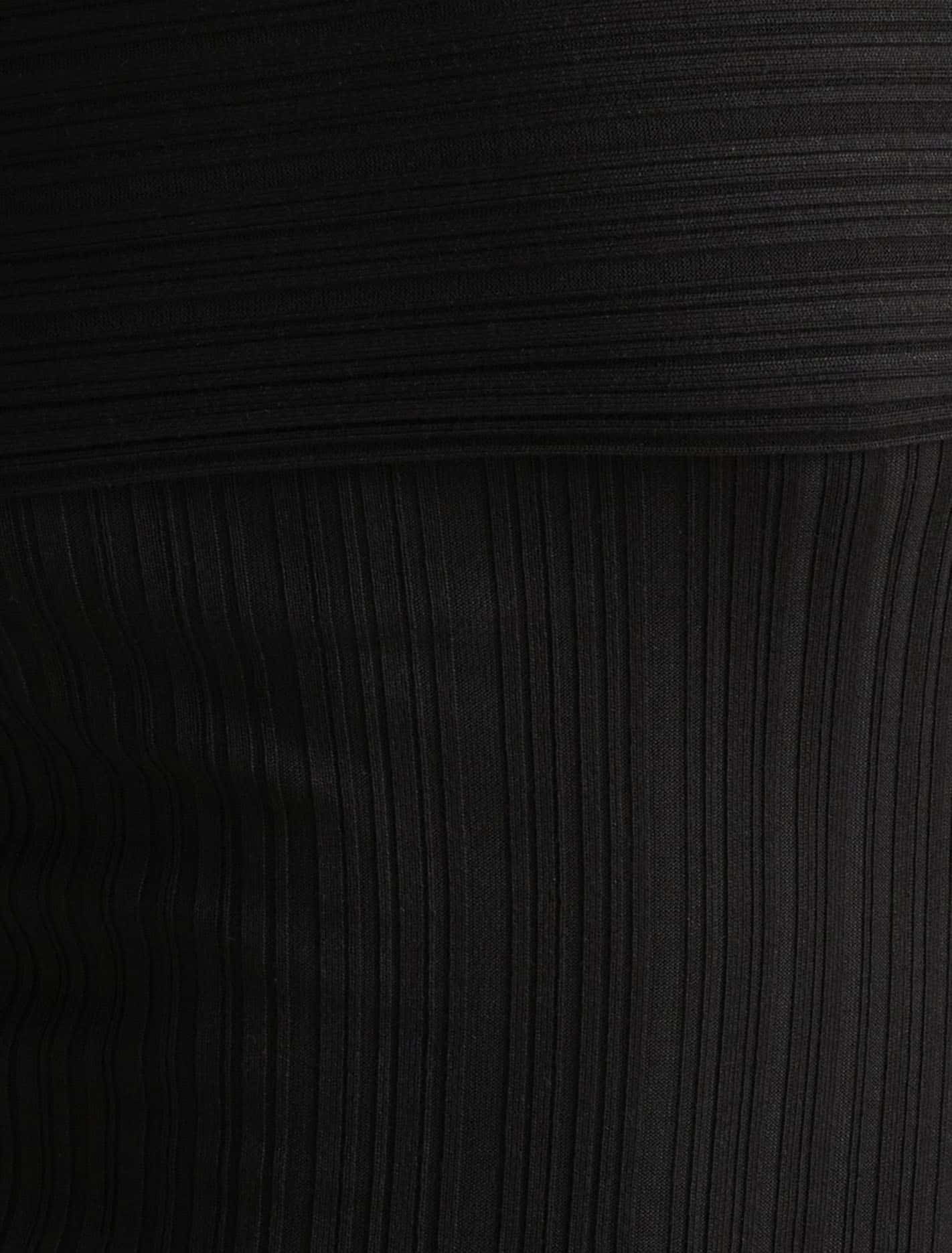 Sabrina Ribbed Bardot Top Black