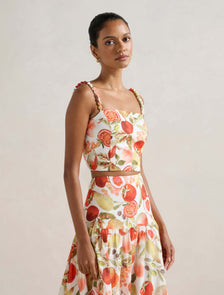 Flore Petite Printed Top Garden Co-ord