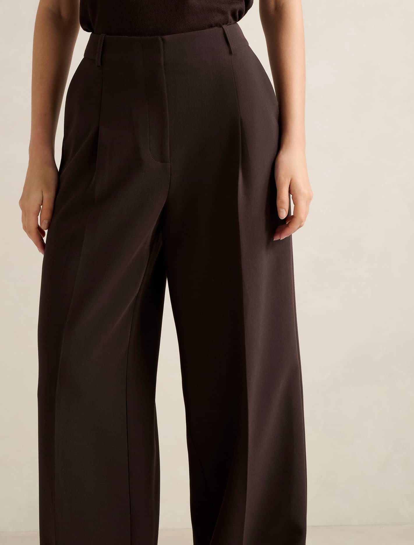 Briony Wide-Leg Pants Chocolate Set