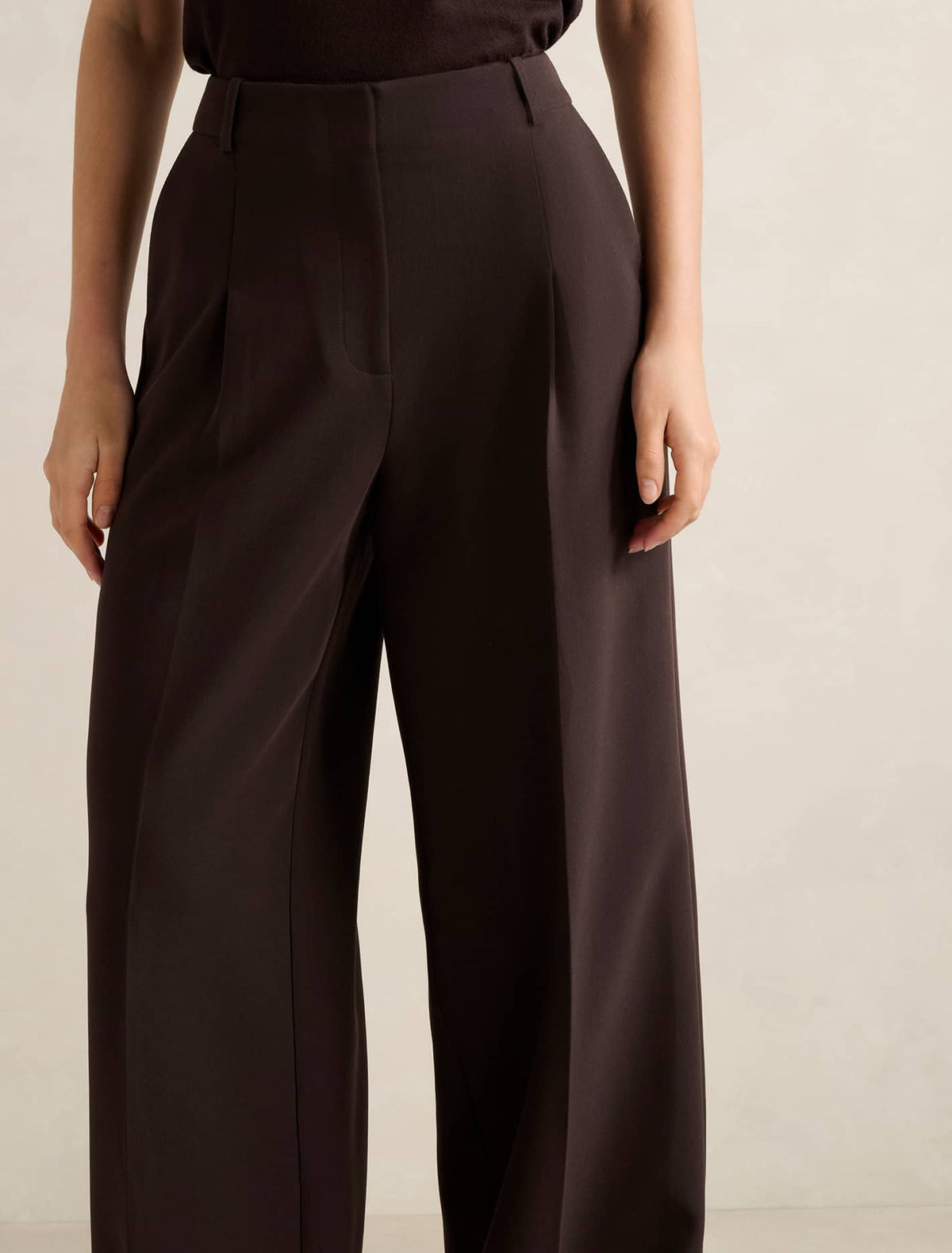 Briony Wide-Leg Pants Chocolate Set