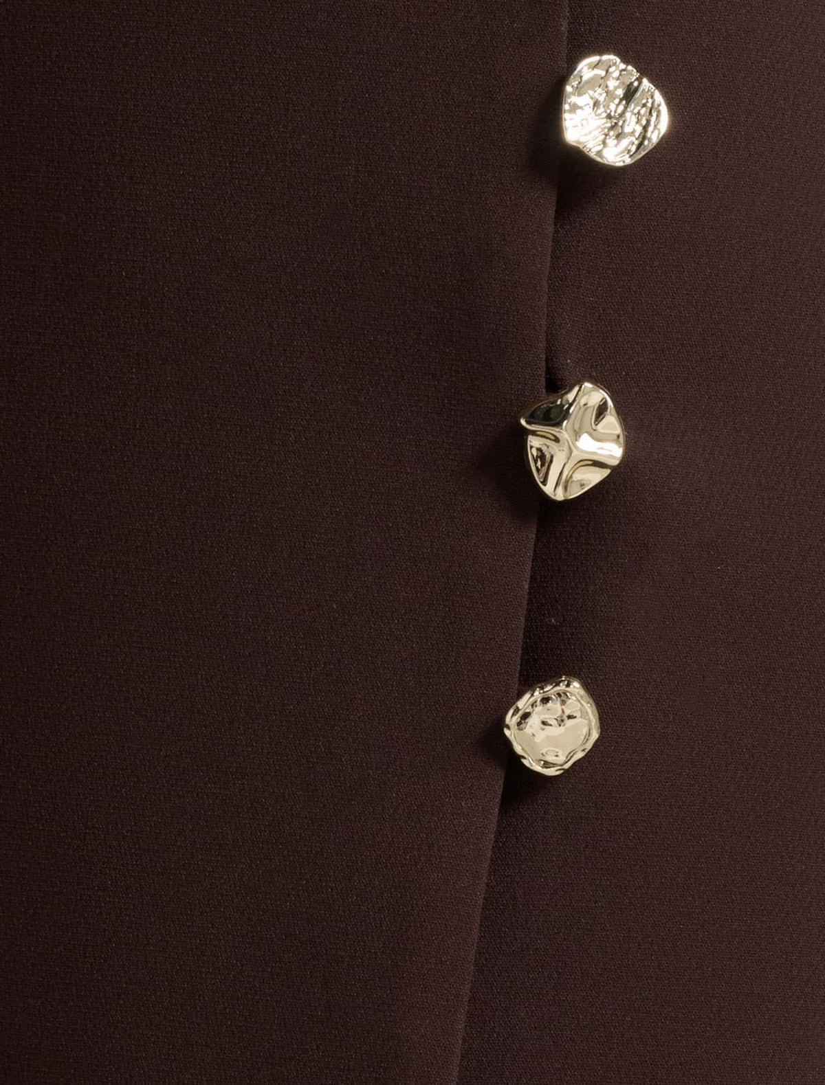 Jinny Button Detail Wrap Skirt Chocolate