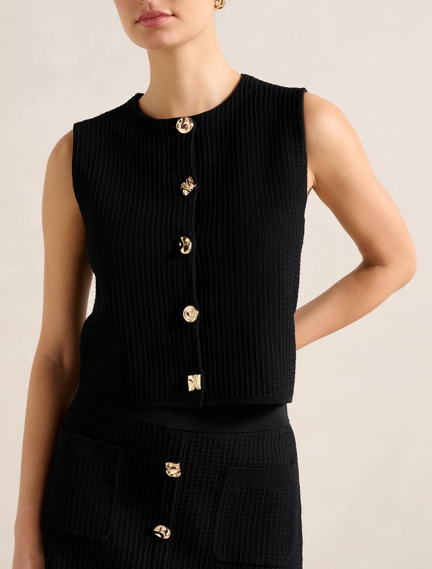 Elyse Knitted Tank Black