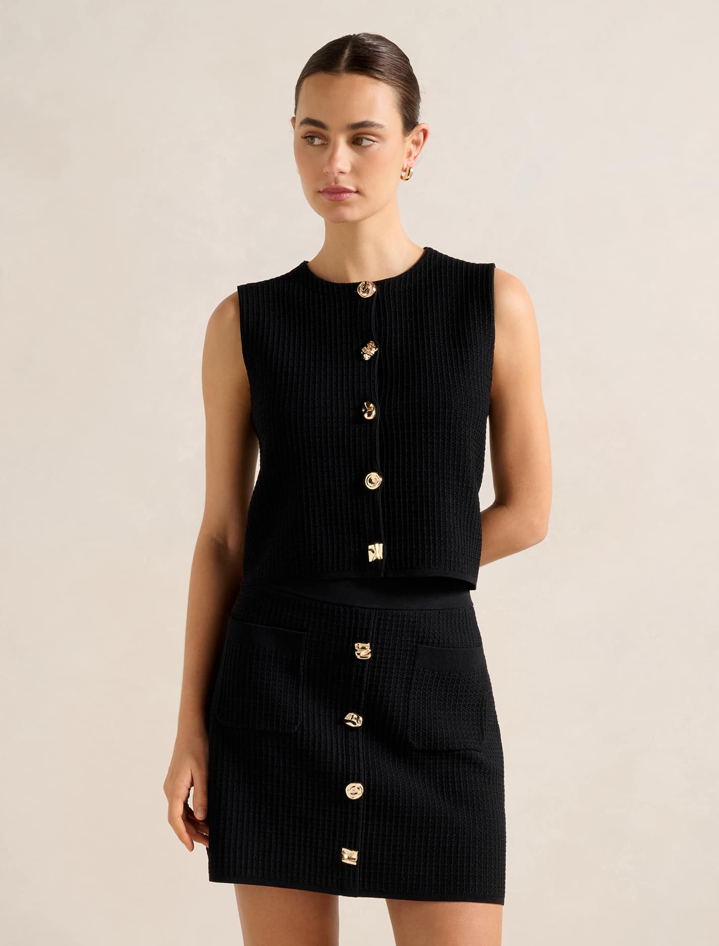 Elyse Knitted Tank Black