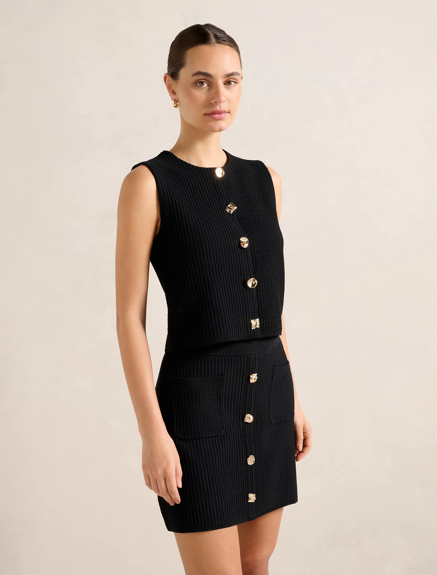 Elyse Knitted Tank Black