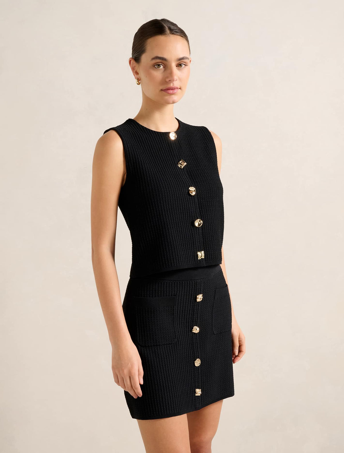 Elyse Knitted Tank Black