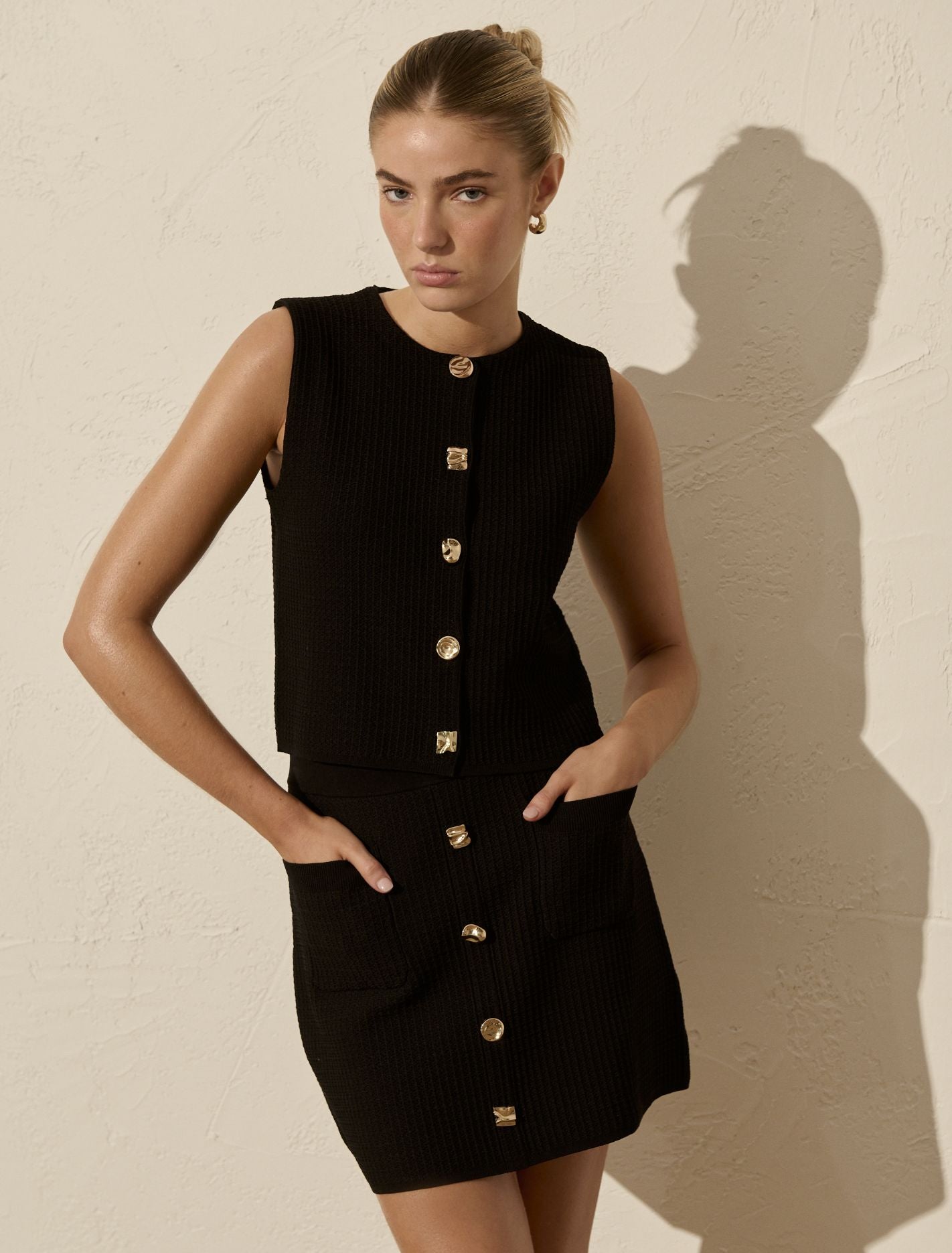 Elyse Knitted Skirt Black