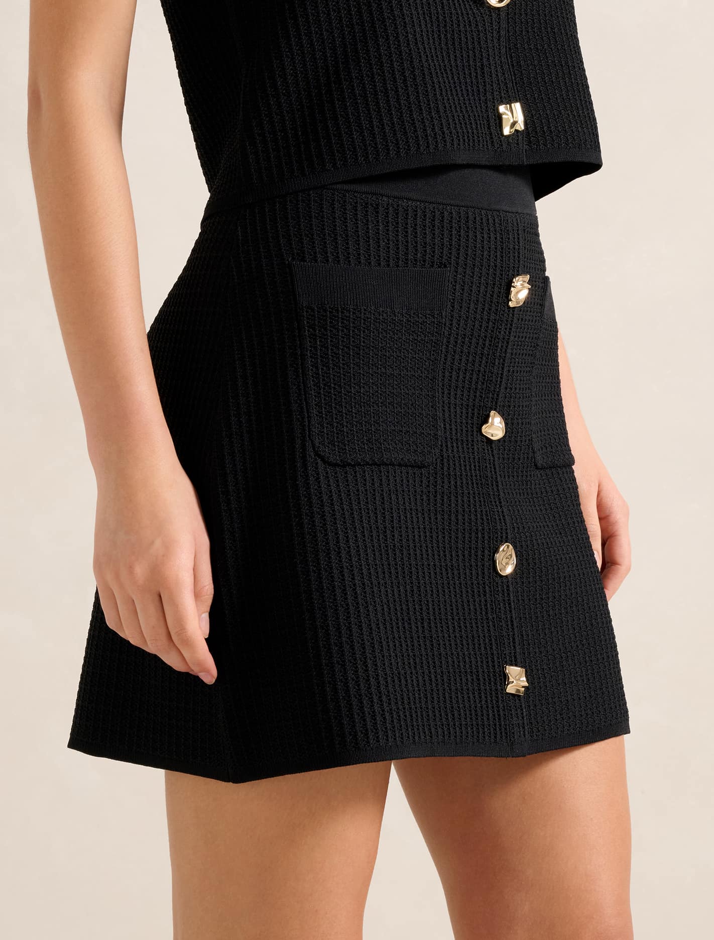 Elyse Knitted Skirt Black
