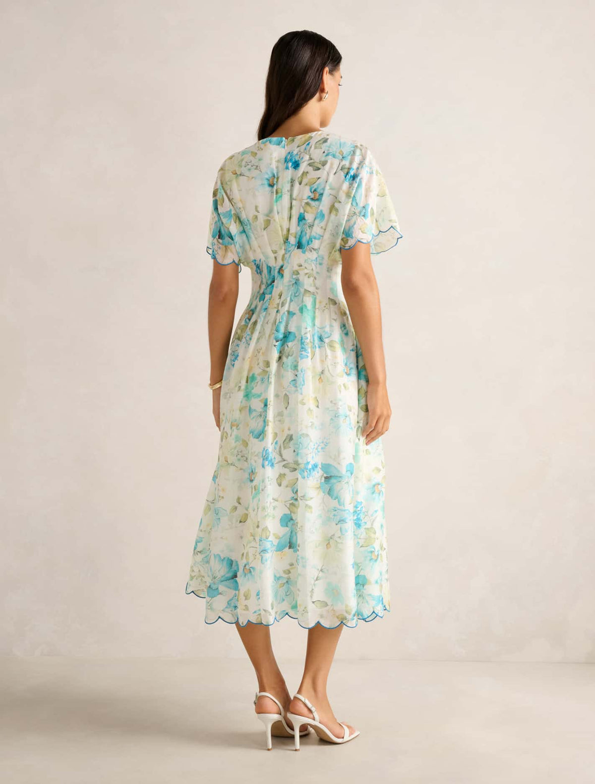 Eve Scallop Trim Midi Dress Macy Floral