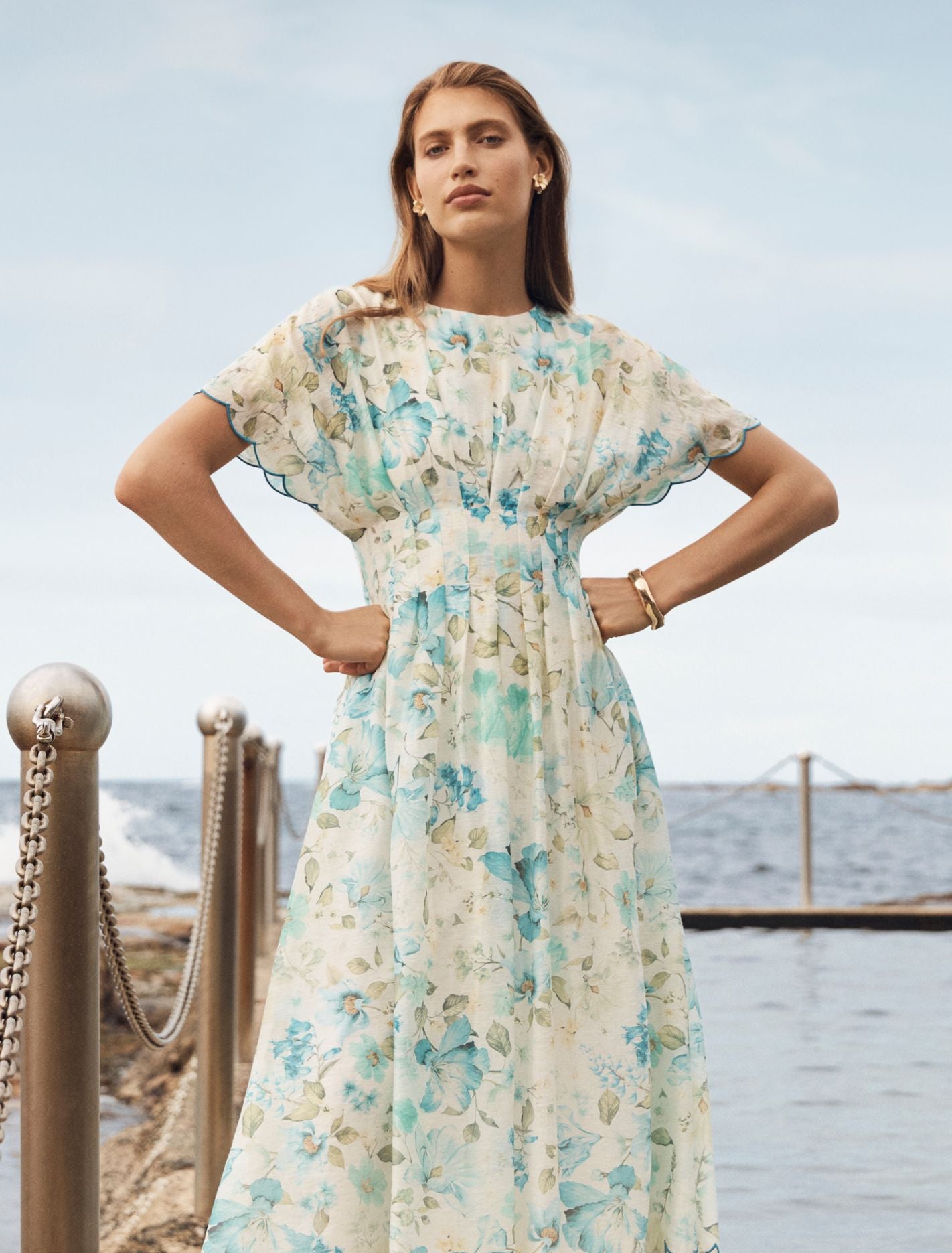 Eve Scallop Trim Midi Dress Macy Floral