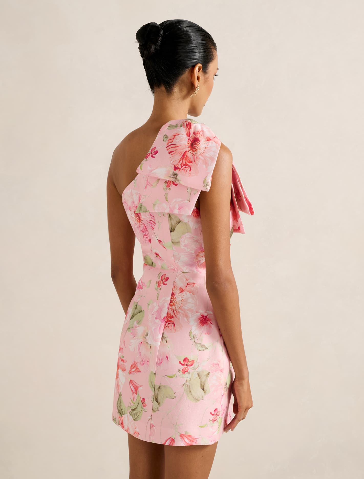 Darcy Petite One Shoulder Mini Coral Layla Botanic
