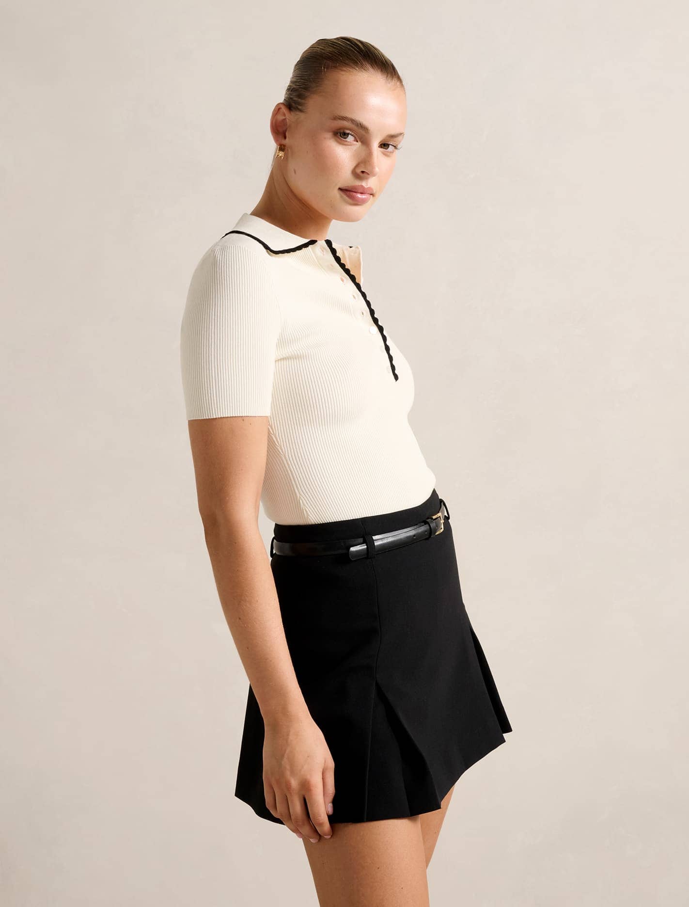 Reagan Contrast Trim Polo Mono